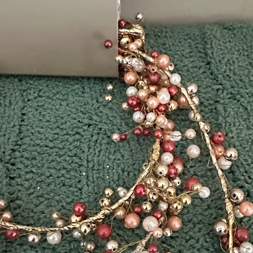 34th & Pine Holiday Christmas Tree Garland Gold Peach Berry NEW!